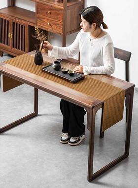 实木茶桌椅组合茶F87558ST新中式办公阳室家用台茶几具套装一体功