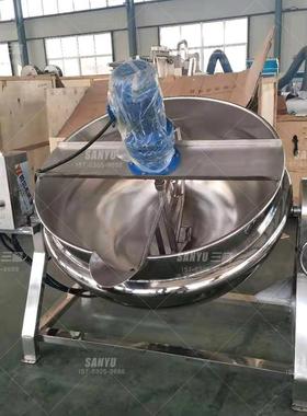 夹层锅 电加热可倾斜 JC-300不锈钢搅拌果酱熬制锅 果脯煮锅