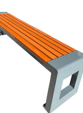 全铁艺白黑色公园椅户外长椅室外防水长条凳商场休息座椅长条椅J&