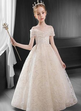 Mapping香港轻奢女童洋装夏季高级感2025新款洋派钢琴礼服裙