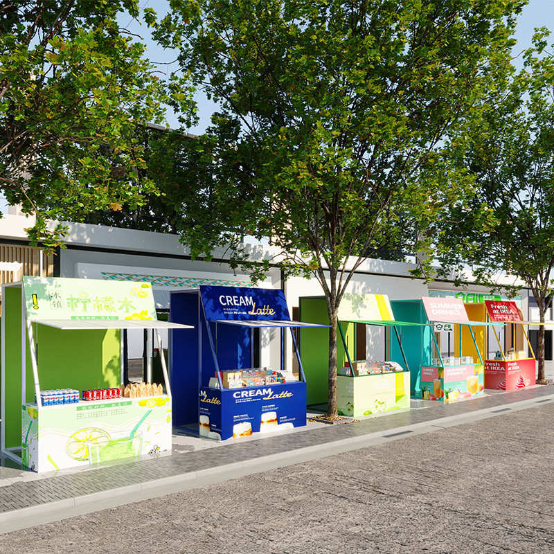 棚架商业街小摊售货铁地摊活动货架艺车集市移动夜市位桌促销摆摊