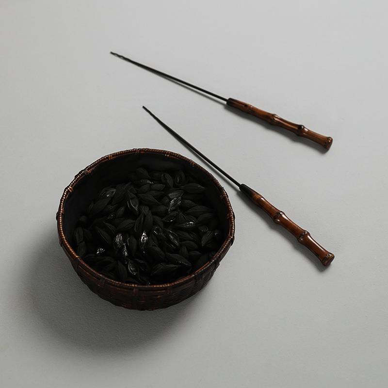 复古竹编炭篓手工碳篓核桃炭钵碳斗炭笼煮茶炭炉配件烧水山山竹木