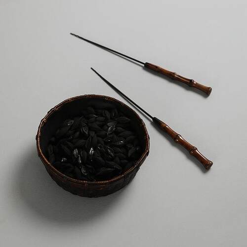 复古竹编炭篓手工碳篓核桃炭钵碳斗炭笼煮茶炭炉配件烧水山山竹木
