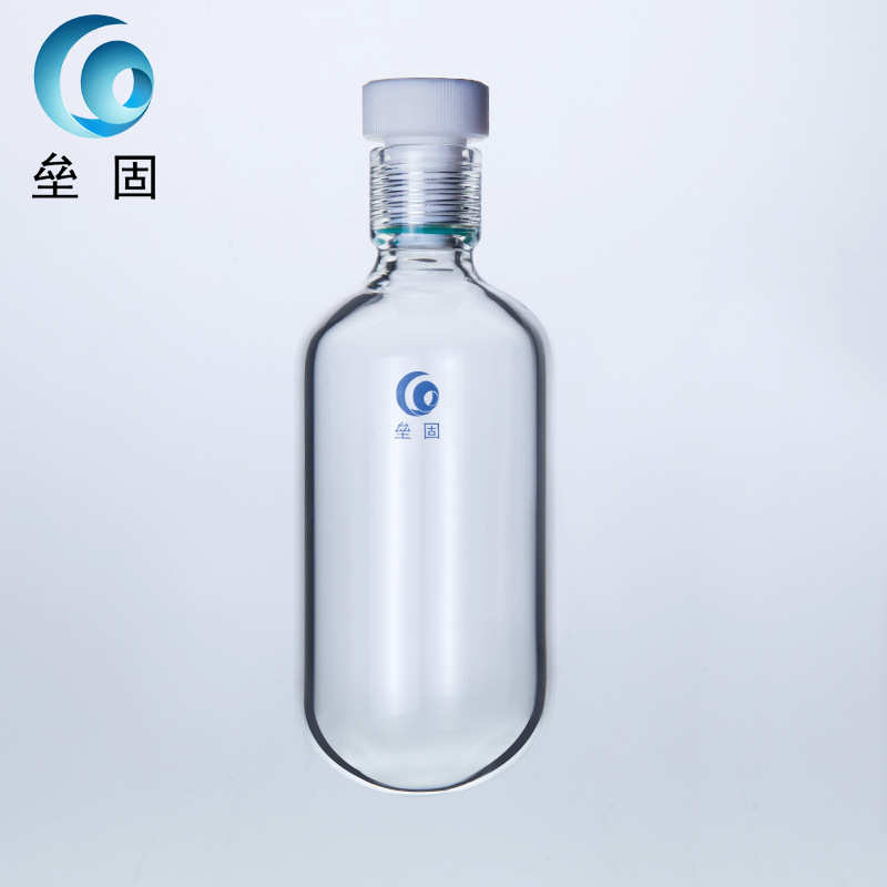 垒固厚壁耐压瓶 玻璃耐压瓶玻璃耐压试管四氟塞耐压管 耐高温高压