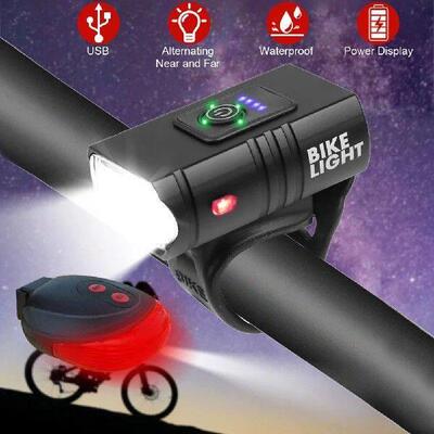 LED Bicycle Front Light with Bicycle Rear Night Light Bike