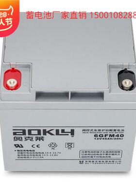 奥克莱电池6GFM4012V40AH太阳能光伏发电基站设备后备电源