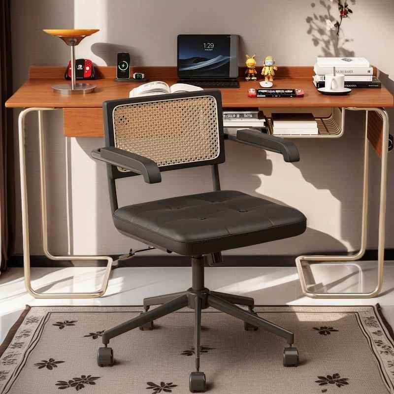 书房电脑椅22中座古办公椅编家用书桌子转椅椅升降椅人体藤工学