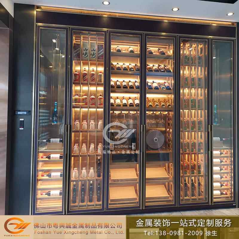 需定制不锈钢酒柜定制 恒温不锈钢酒柜厂家 餐厅红酒架展示柜装饰