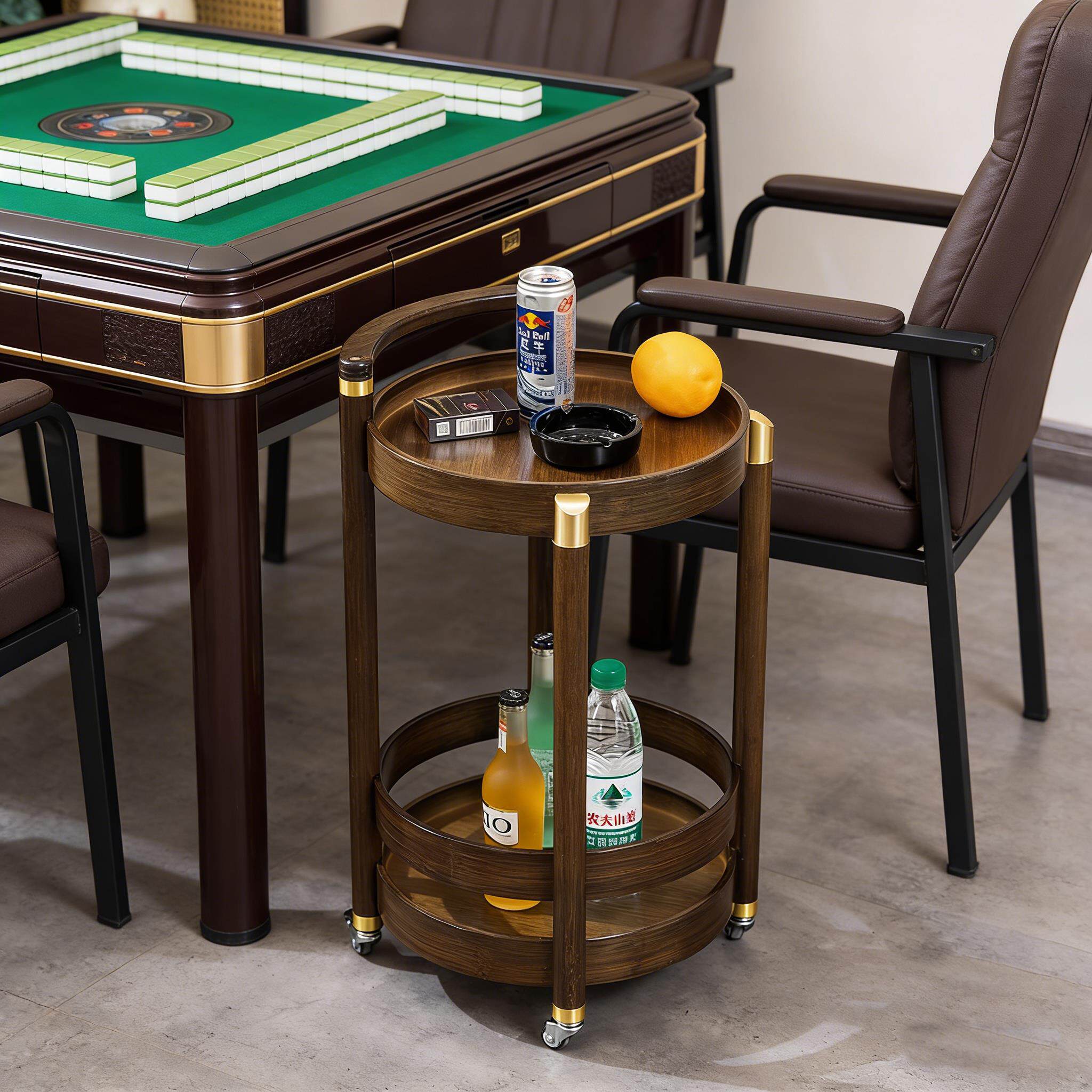 可移动麻将桌茶水架角几沙发边几家用茶桌边柜棋牌室麻将机小茶几