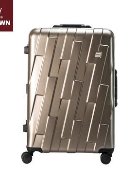 正品C箱ROWN皇冠铝行李立体斜纹箱框窄旅行八轮万向轮拉杆箱5186