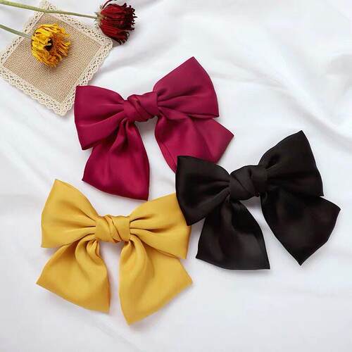 Fashion Ribbon Hairgrips Big Large Bow Hairpin For Women Gir