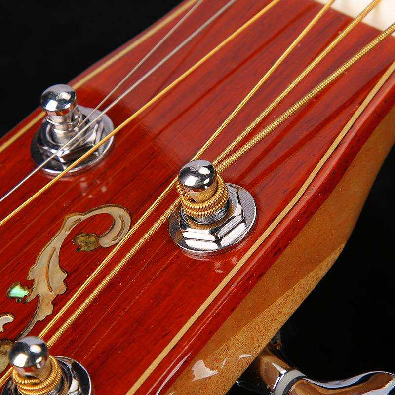 民谣吉他全单吉他41寸云杉木沙比利桃花芯初学吉他入门练习琴