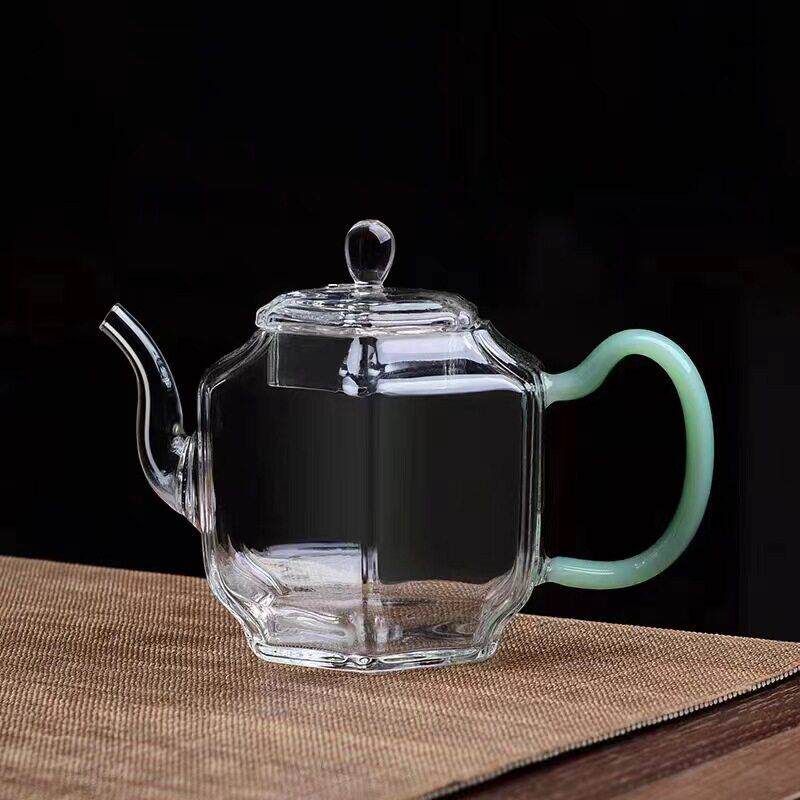 璃享玻璃茶壶高硼硅迷你泡茶壶花茶壶功夫茶具小壶玉把过滤打孔壶