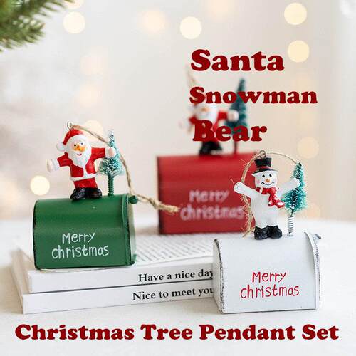 Christmas Tree Pendant Decorations Ornaments Santa Snowman
