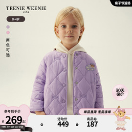 TeenieWeenie Kids小熊童装23年款秋冬女宝宝糖果色棉服外套