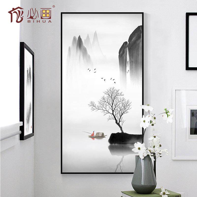 新中式装饰画客厅沙发背景画玄关中式禅意挂画地产样板房壁画