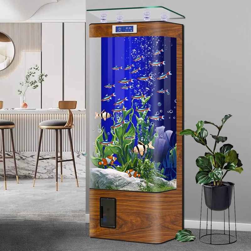 CUM新款热弯鱼缸客厅电视柜旁家用水族箱落地中大型玻璃免换水金,宠物/宠物食品及用品,桌面缸,淘宝优惠券,粉丝福利购,淘宝优惠卷