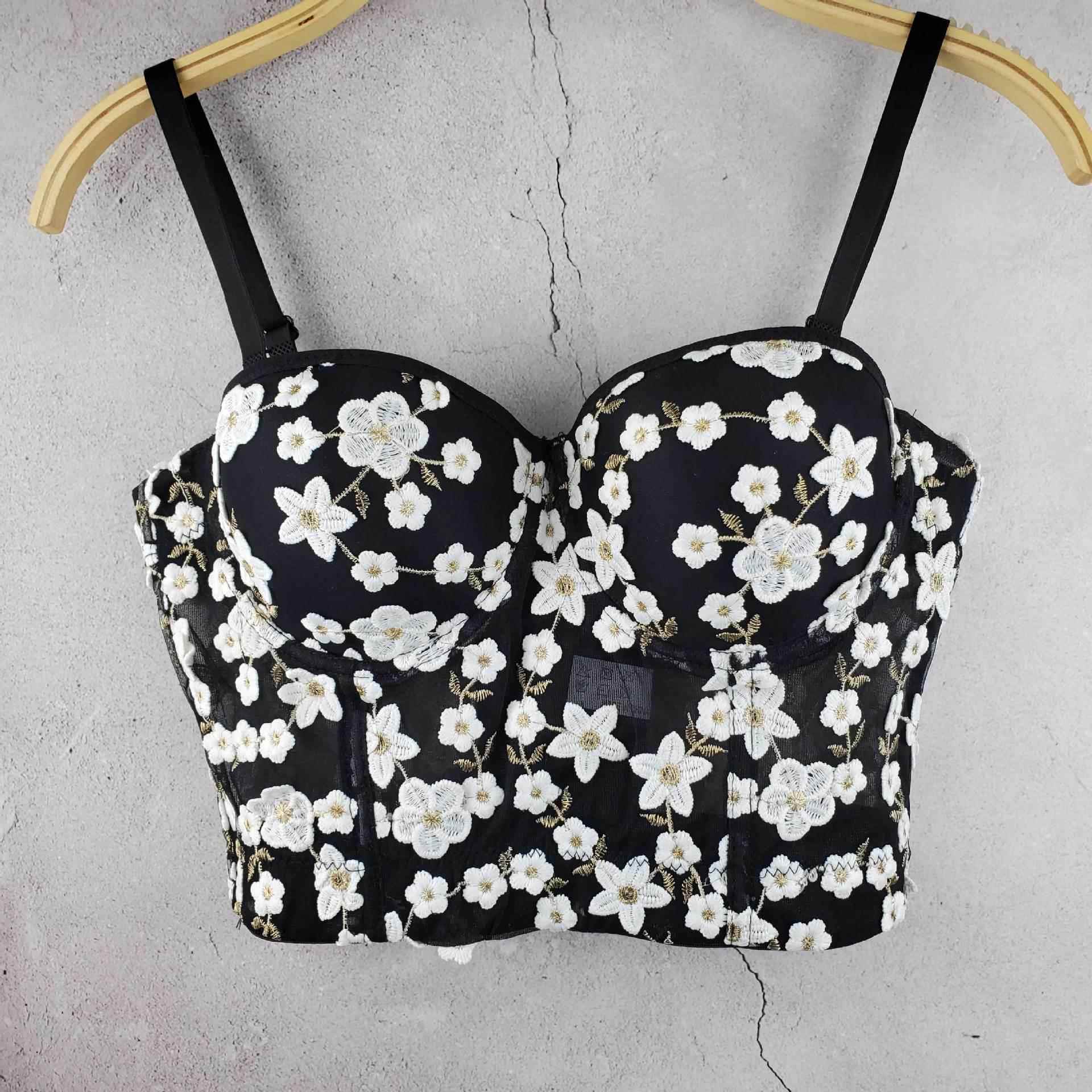 fashion women bra vest pink yellow white evening club disco