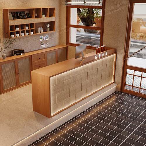 奶茶店餐饮酒店酒吧桌子收银床和早餐酒店服装发廊公司商店前台接