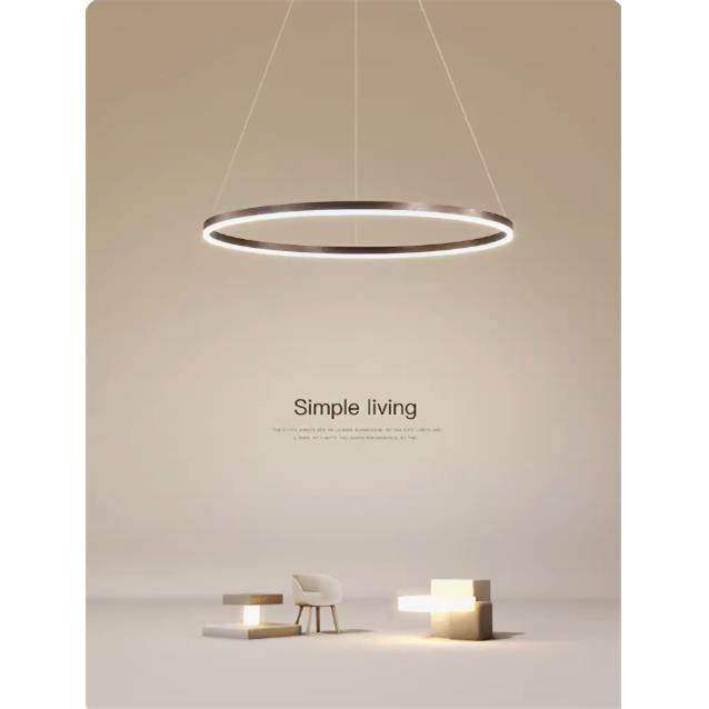 餐厅灯吊灯单环圆形简约现代饭厅极简北欧客厅灯创意吧台商用灯具