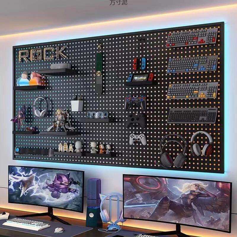 洞洞板圆孔挂墙五金工具置物架展示收纳货架厨房家用多功能洞洞板