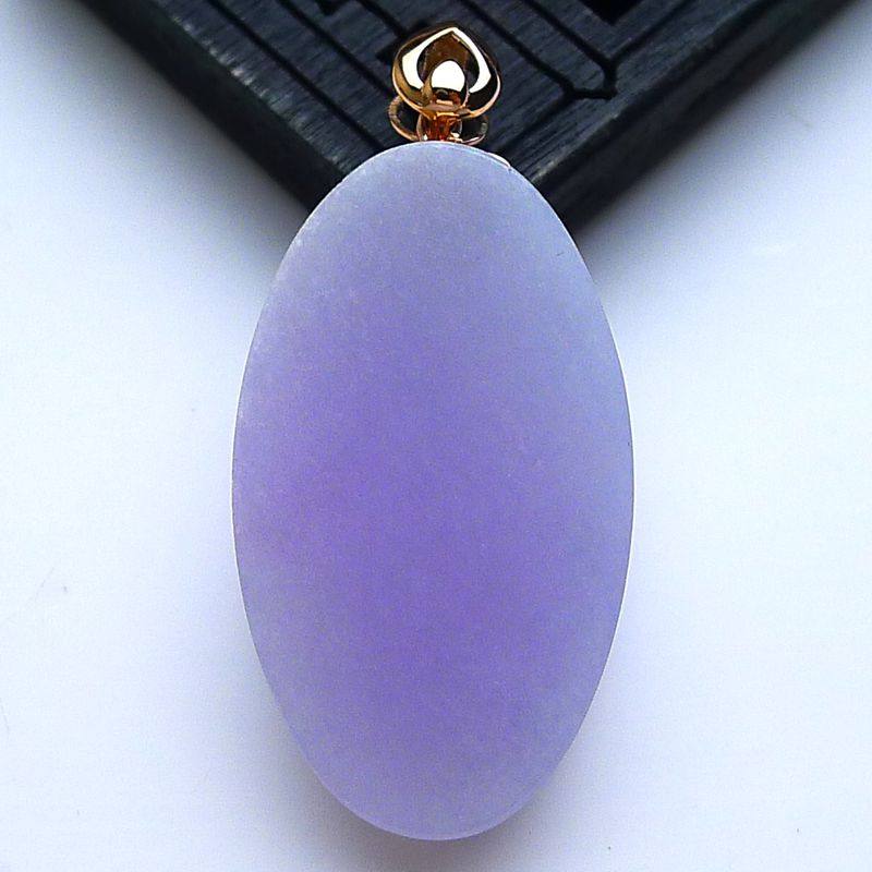 18K金镶玉扣头老坑种春彩紫罗兰翡翠无事牌吊坠素面圆牌挂件7.93g,珠宝/钻石/翡翠,颈饰,淘宝优惠券,粉丝福利购,淘宝优惠卷