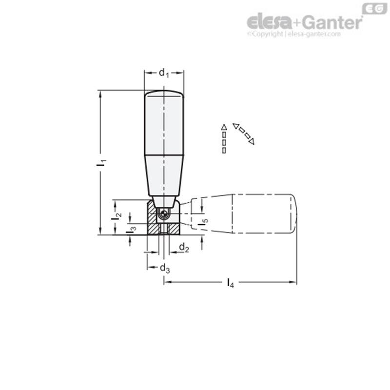 Elesa Ganter伊莉莎冈特 GN 598.3 折叠手柄 钢制折叠机构 端锁定