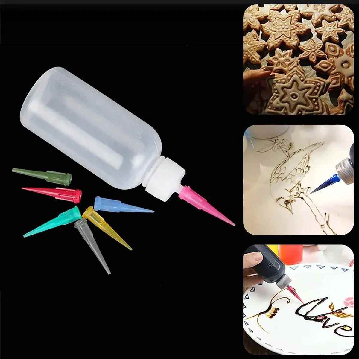 Cream Jam Painting Squeeze Bottles with 7 Nozzles Cake Decor