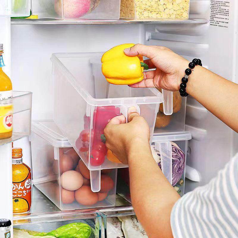 厨房冰箱保鲜盒日式带手柄收纳盒食品级加厚密封防尘防潮储物盒子,收纳整理,食物收纳盒,淘宝优惠券,粉丝福利购,淘宝优惠卷