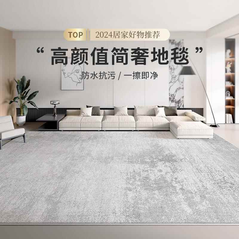 地毯客厅诧寂2024新款轻奢高级防水免洗可擦简约茶几家用卧室地垫