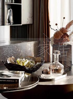 简约现代样板房客厅茶几桌面树脂果盘蒙面马花瓶装饰品摆件