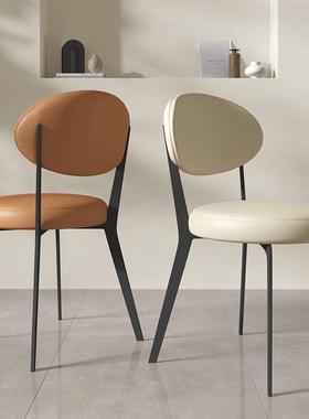 奶油师风餐椅靠背椅子意约RZS极简现代简家式用餐桌椅子网红设计