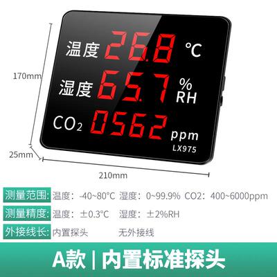 新款醛甲环二化碳检测仪家用室内空气质量检氧测监测仪显示器境工