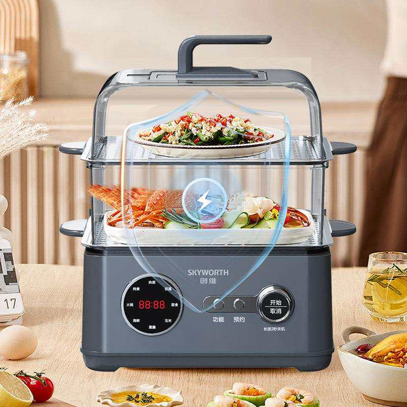 创维（Skyworth）电蒸锅F309 蒸笼3层灵活组合蒸笼10L+4L煮锅
