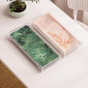 亚克力干泡茶盘配云纱茶席茶具杯垫新中式家用桌旗干泡茶盘垫茶垫