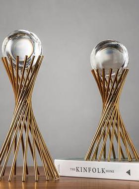 2025新款玄关摆件氛围感摆件北欧轻奢水晶球现代创意样板房客厅玄