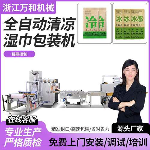 湿厕纸插角枕式包装机圆角四边封包装机多片湿巾包装机清凉湿巾机