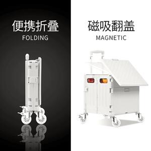 露禾买 菜小拉车折叠万向轮漫展小推车拉货取快递露营野餐拉杆推
