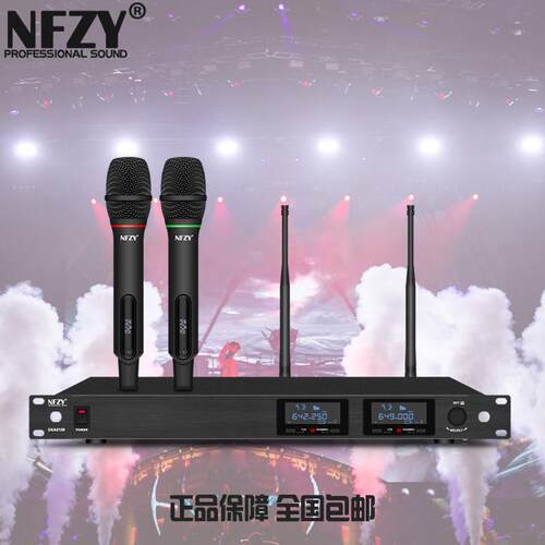 NFZYDXA2120一拖二专业无线真分集麦克风演出会议K歌手持话筒