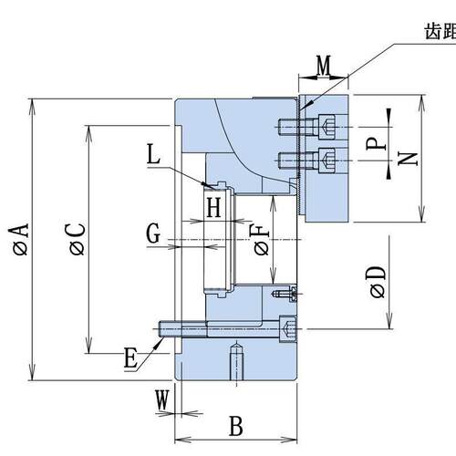 H3B中空三爪大通孔动力卡盘车床配件高精度卡盘H3B可调