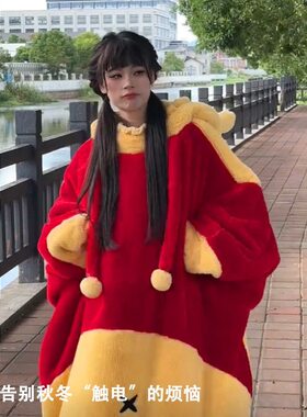 家居服睡衣加厚情侣可爱小熊浴袍