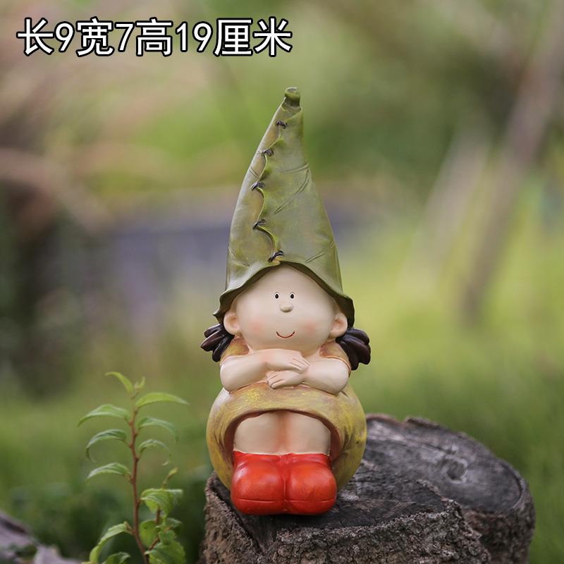 正品园娃装饰 庭花院花架装饰摆件园艺小装饰品树脂娃人物小孩摆