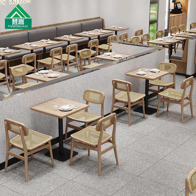 茶楼卡座沙发融合餐厅料理店桌椅咖啡厅连锁餐厅餐饮商用桌椅