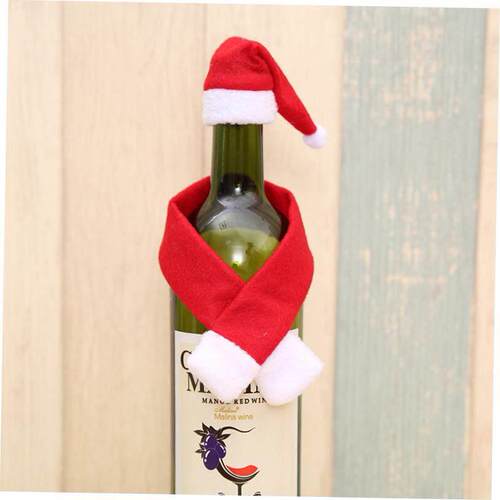 Christmas non-woven scarf + hat wine bottle decoration 酒套