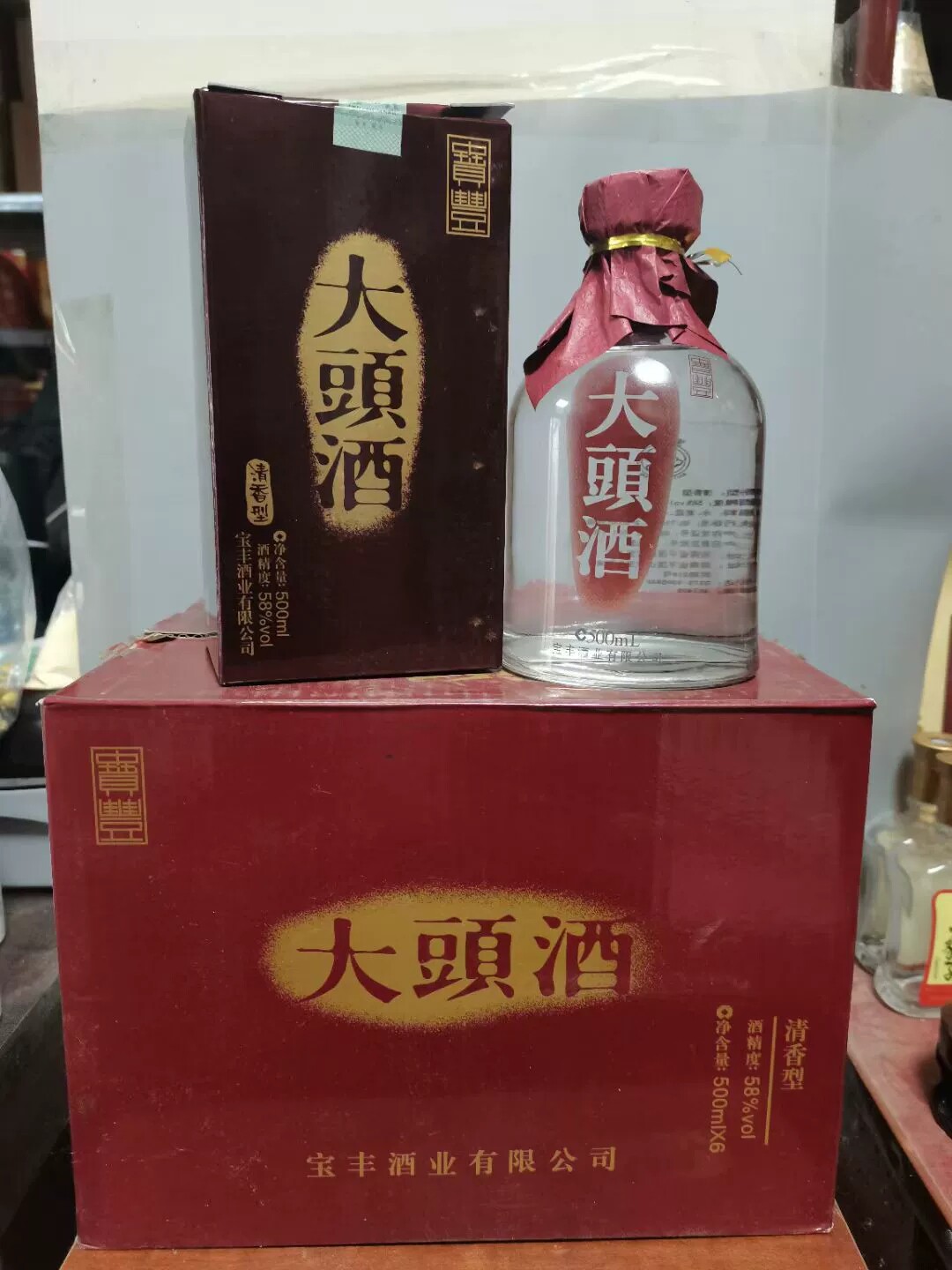 【一箱六瓶】2012年58度宝丰大头酒 500ml清香型白酒 纯粮酿造
