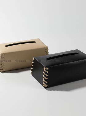 装现代简约档皮革纸巾盒家居厅茶几客餐桌抽纸盒样高板TD5564房间