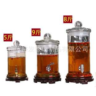 厂家大号玻璃瓶泡酒泡葡萄酒瓶孝素瓶玻璃密封 泡菜罐带笼头