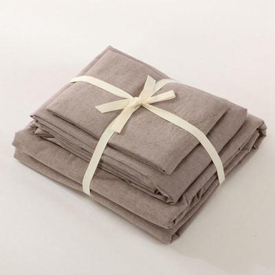 正品上日子式良四件套水洗棉格纯棉被套全棉床单人三件套品床笠床