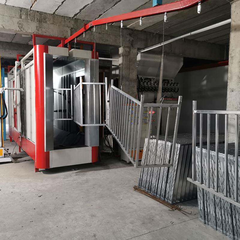 制作大旋风回收及塑料喷粉室自动体育器材喷粉房 自动喷塑流水线