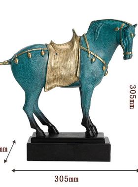 室铜马摆彩件唐三铜雕塑家全居工艺品桌面办公客厅铜工艺hexin201